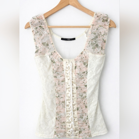 Jane Norman Tops - 🌸 Jane Norman Lace Floral Corset Top | UK 16 / EU 42 Y2k Cottage